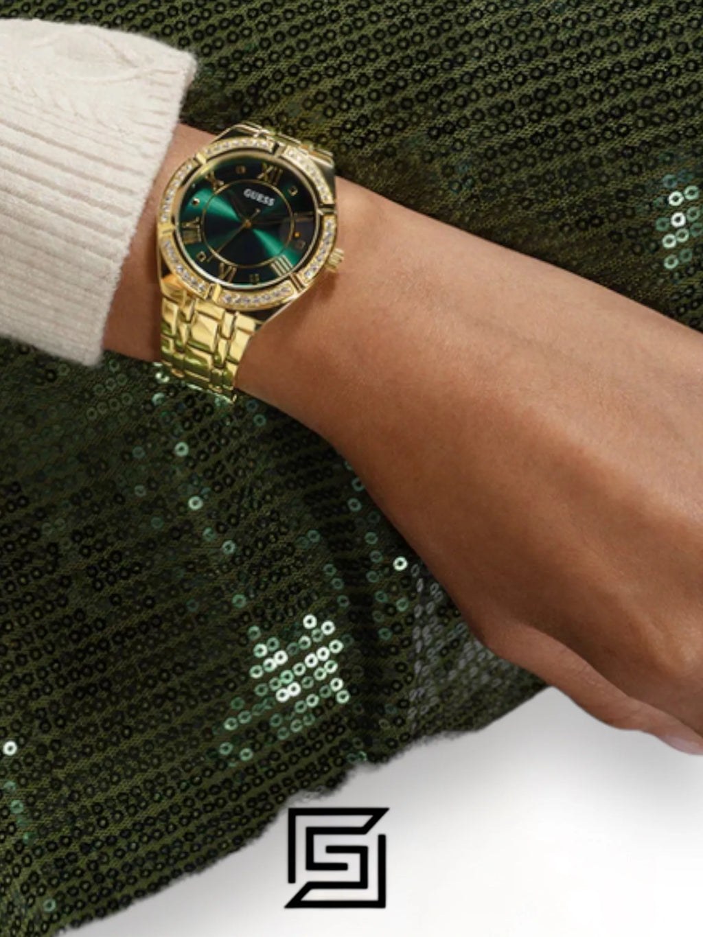 ساعات GUESS النسائية، ساعة أنالوج ذهبية اللون - GW0033L8