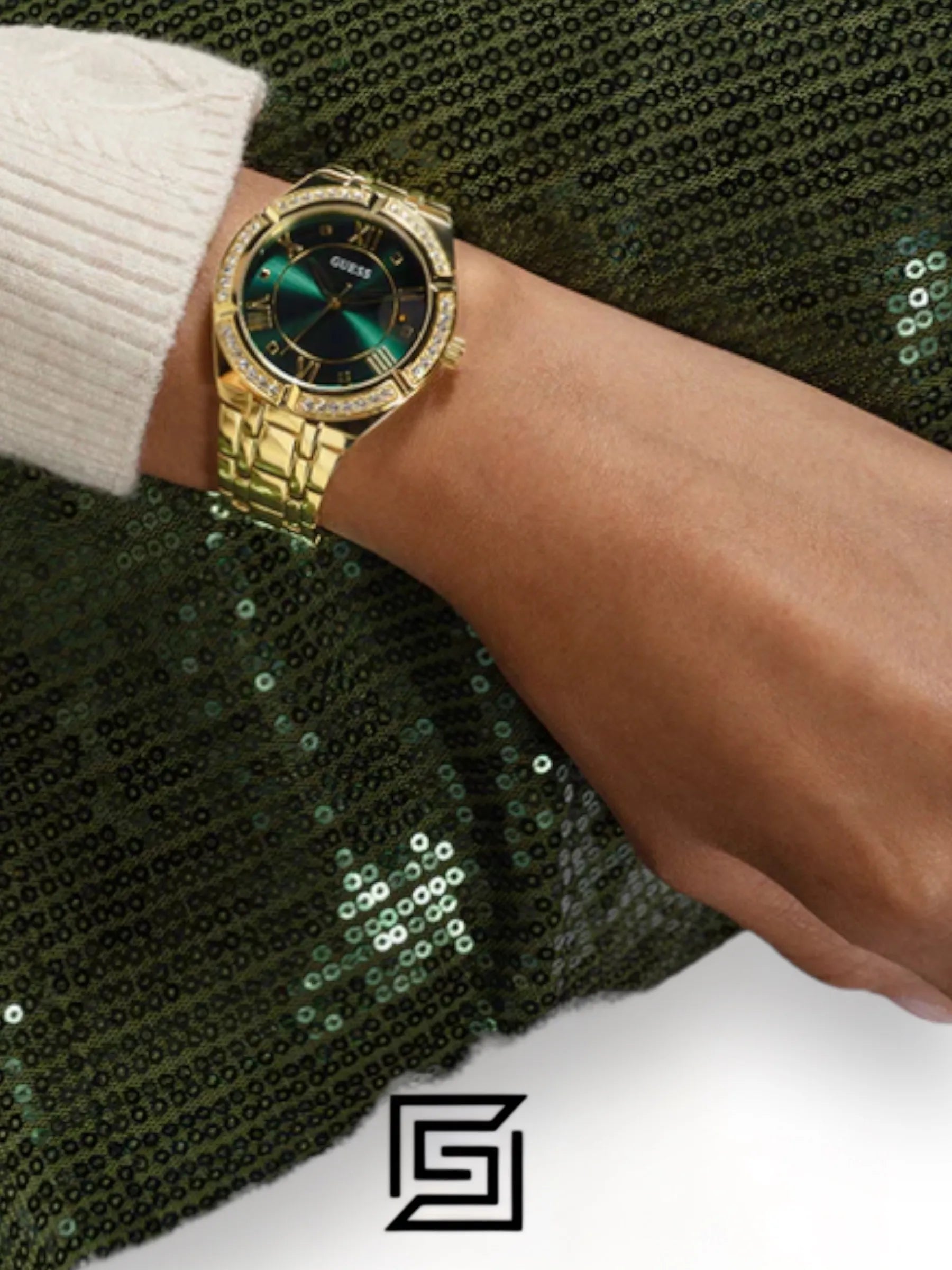 ساعات GUESS النسائية، ساعة أنالوج ذهبية اللون - GW0033L8