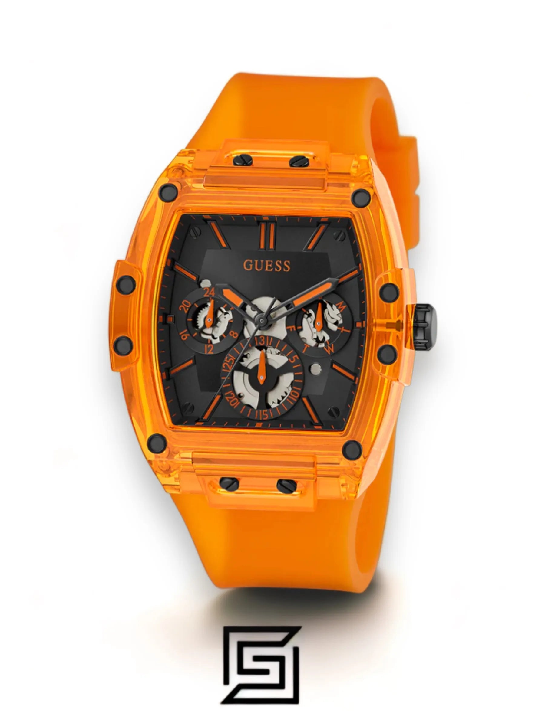 original-watches GUESS Mens Orange Multi-function Watch - GW0203G10