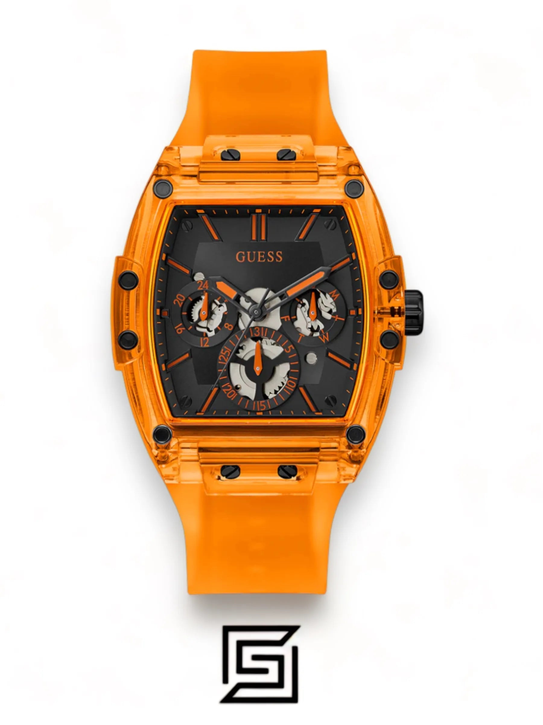 original-watches GUESS Mens Orange Multi-function Watch - GW0203G10