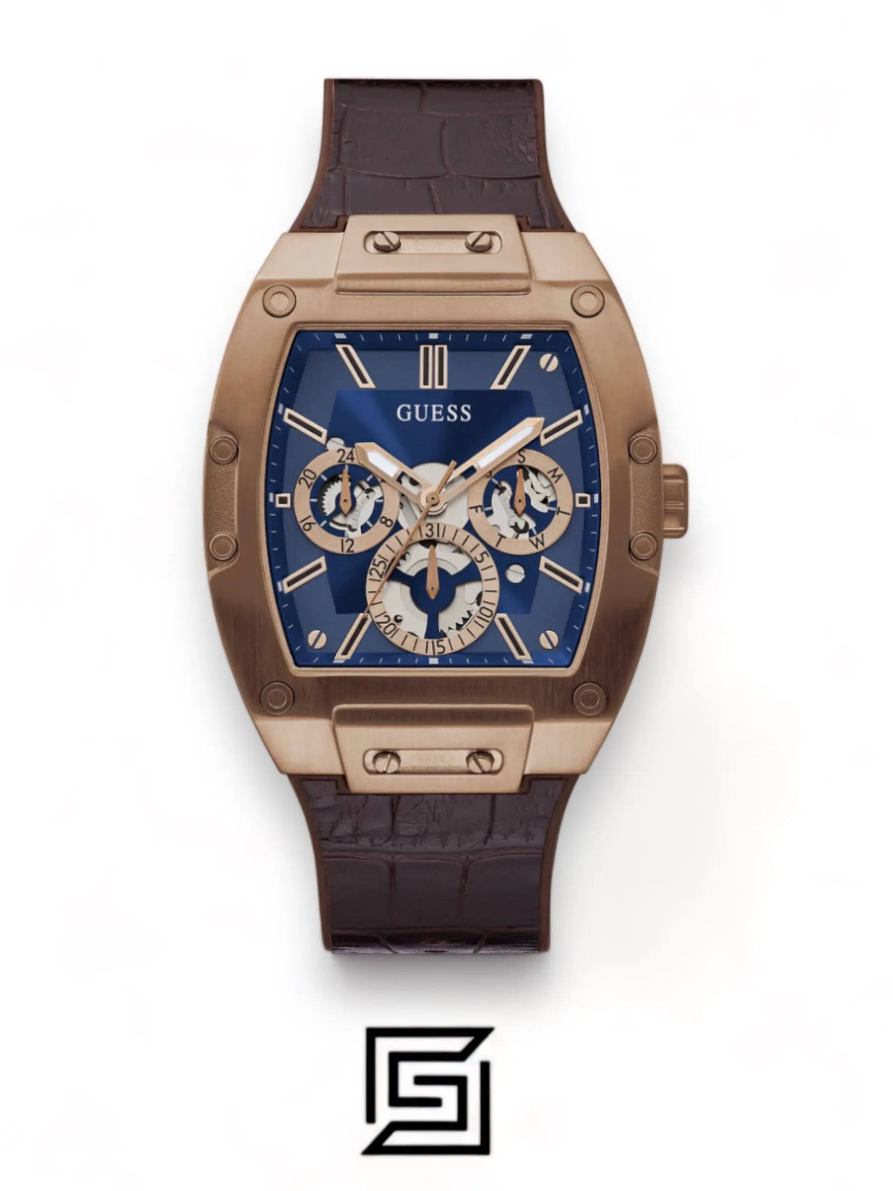 watches GUESS Mens Brown Coffee Multi-function Watch GW0202G2
