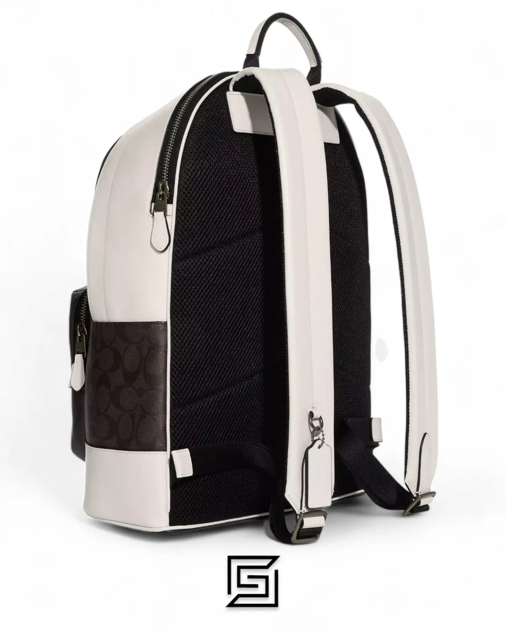 Coach leather West Backpack In Signature Canvas With Varsity Motif Style No. CB909