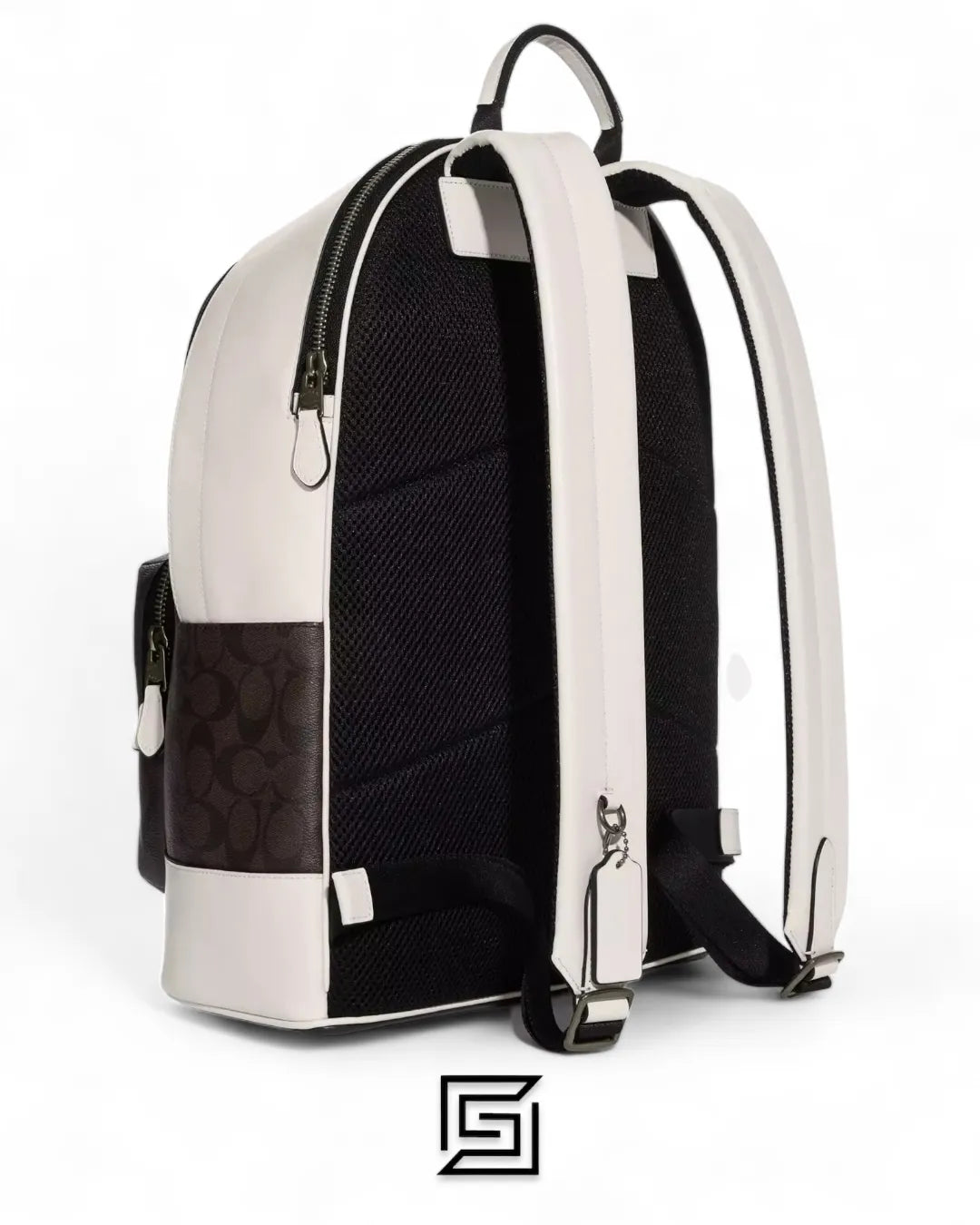 Coach leather West Backpack In Signature Canvas With Varsity Motif Style No. CB909