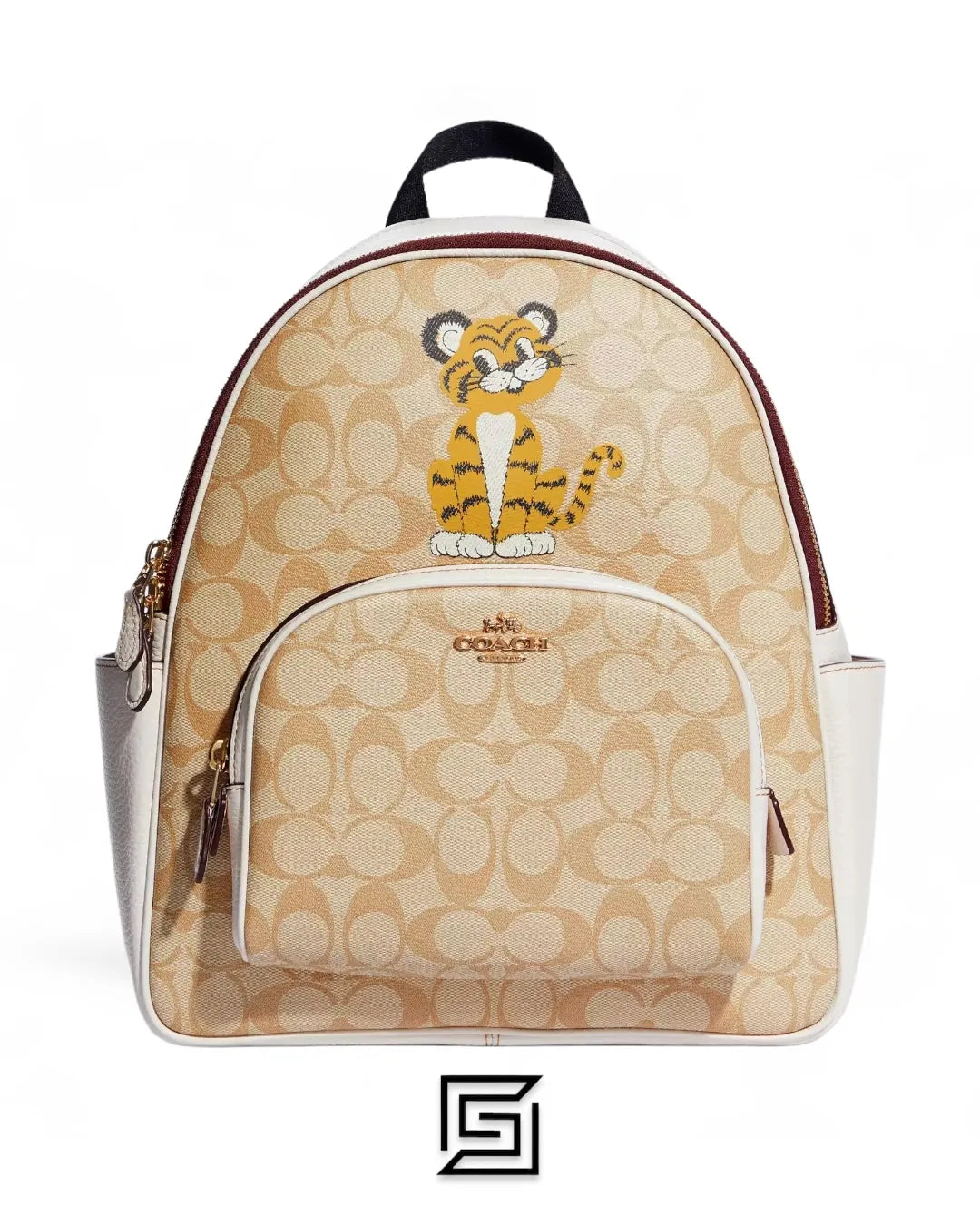 Coach leather Court Backpack In Signature Canvas With Tiger Style No. C7317
