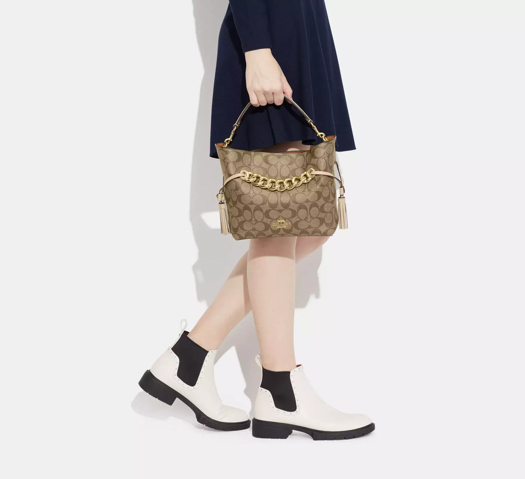 Coach leather Andy Crossbody In Signature Canvas Style No. CE554