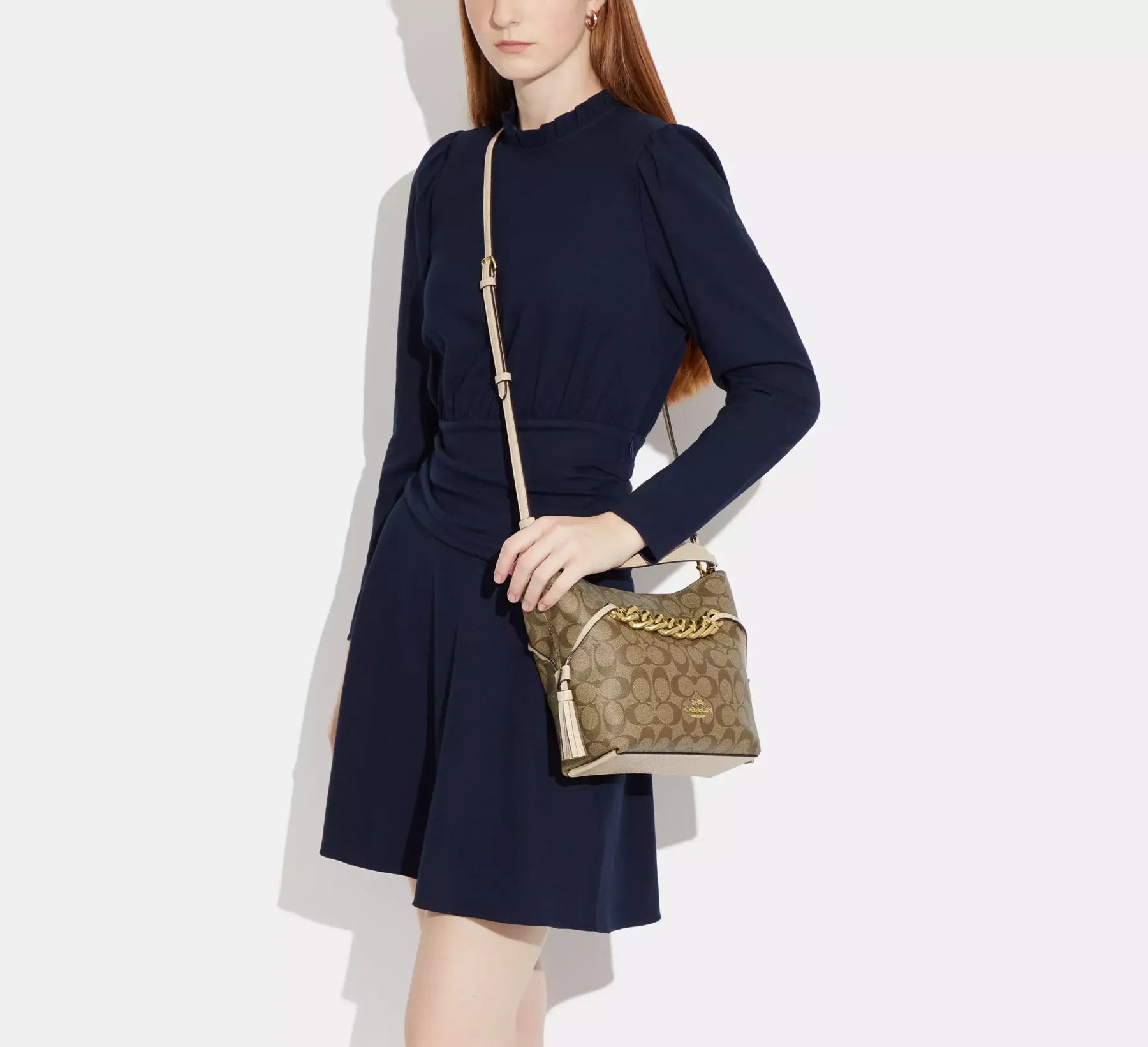 Coach leather Andy Crossbody In Signature Canvas Style No. CE554