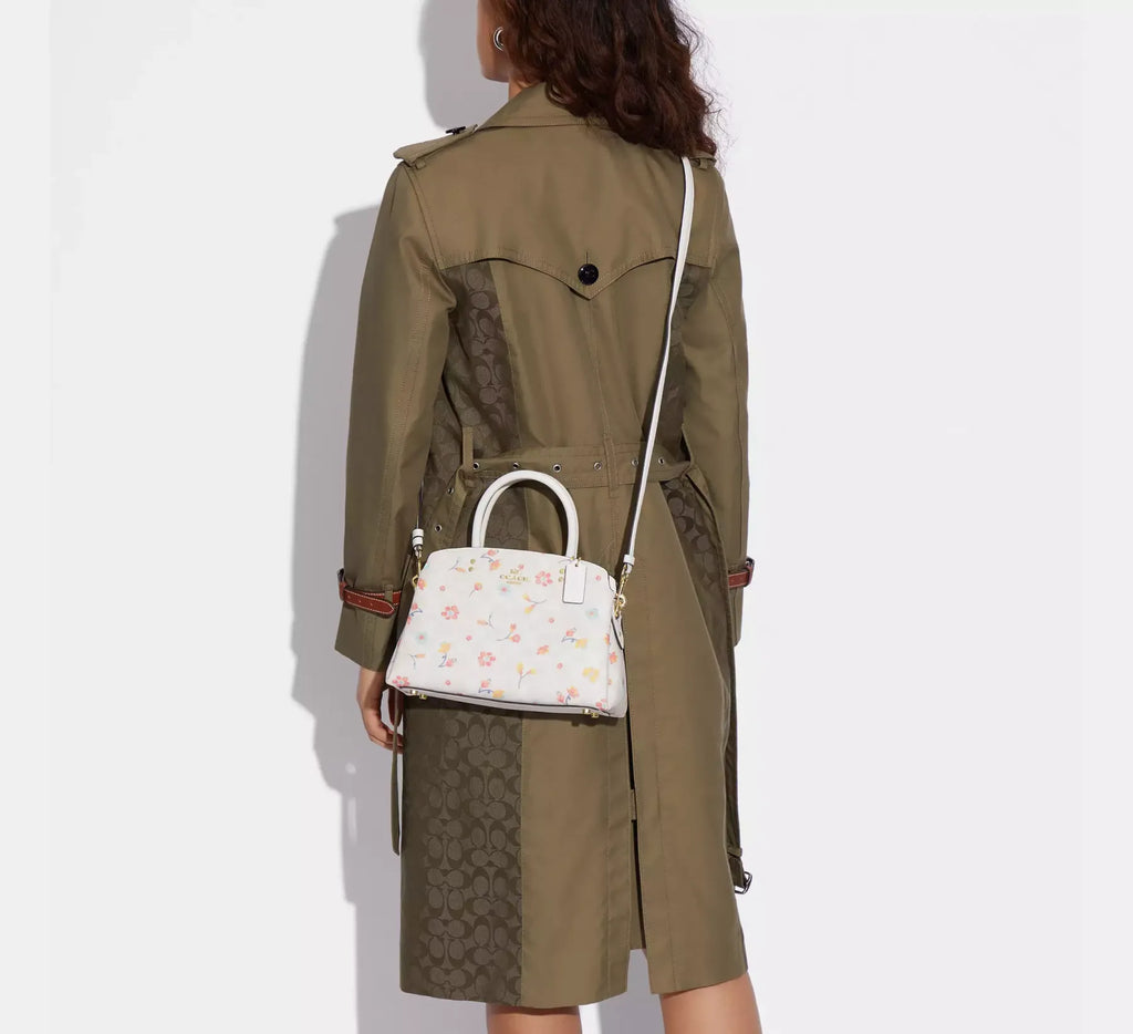 Coach leather Mini Lillie Carryall In Signature Canvas With Mystical Floral Print Style No. C8340