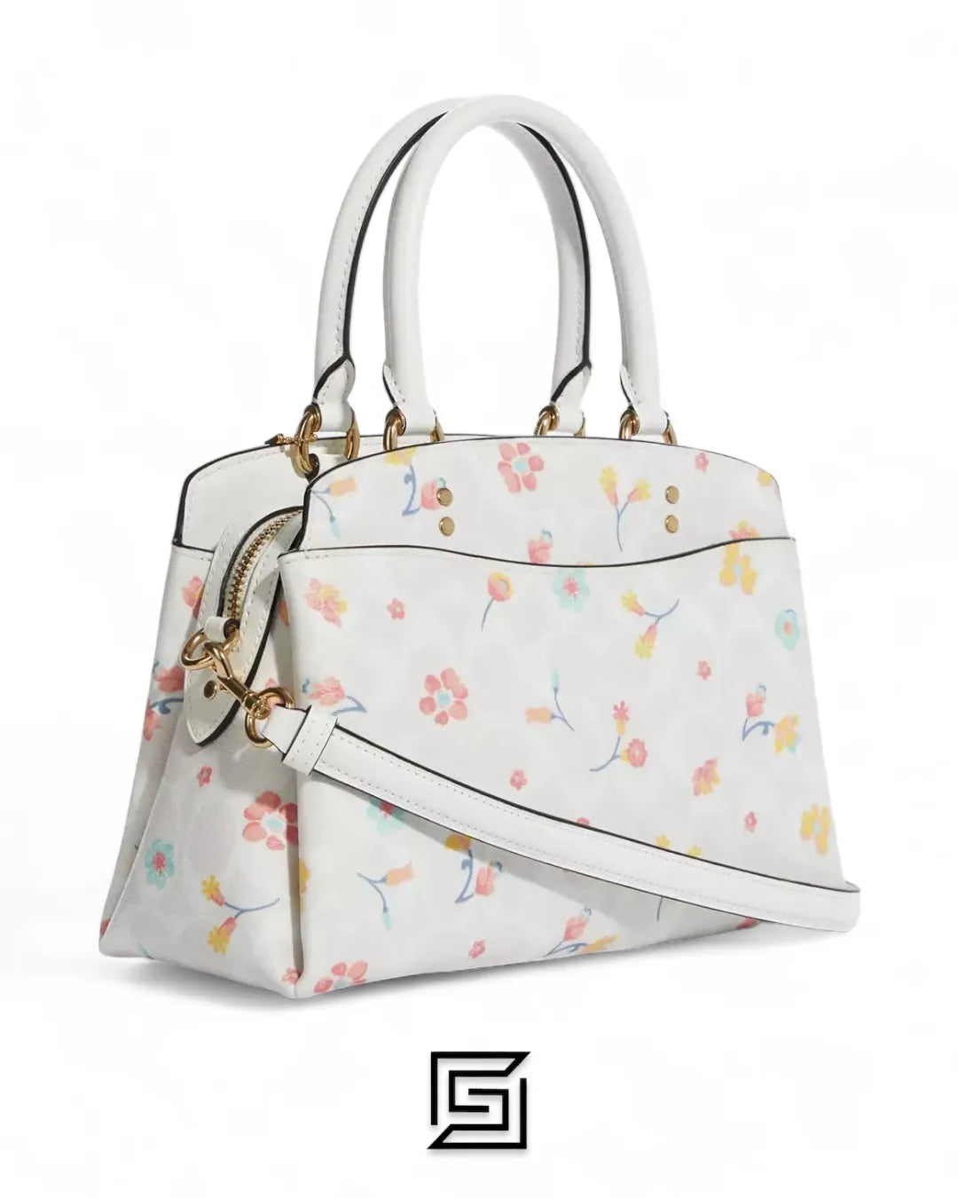 Coach leather Mini Lillie Carryall In Signature Canvas With Mystical Floral Print Style No. C8340