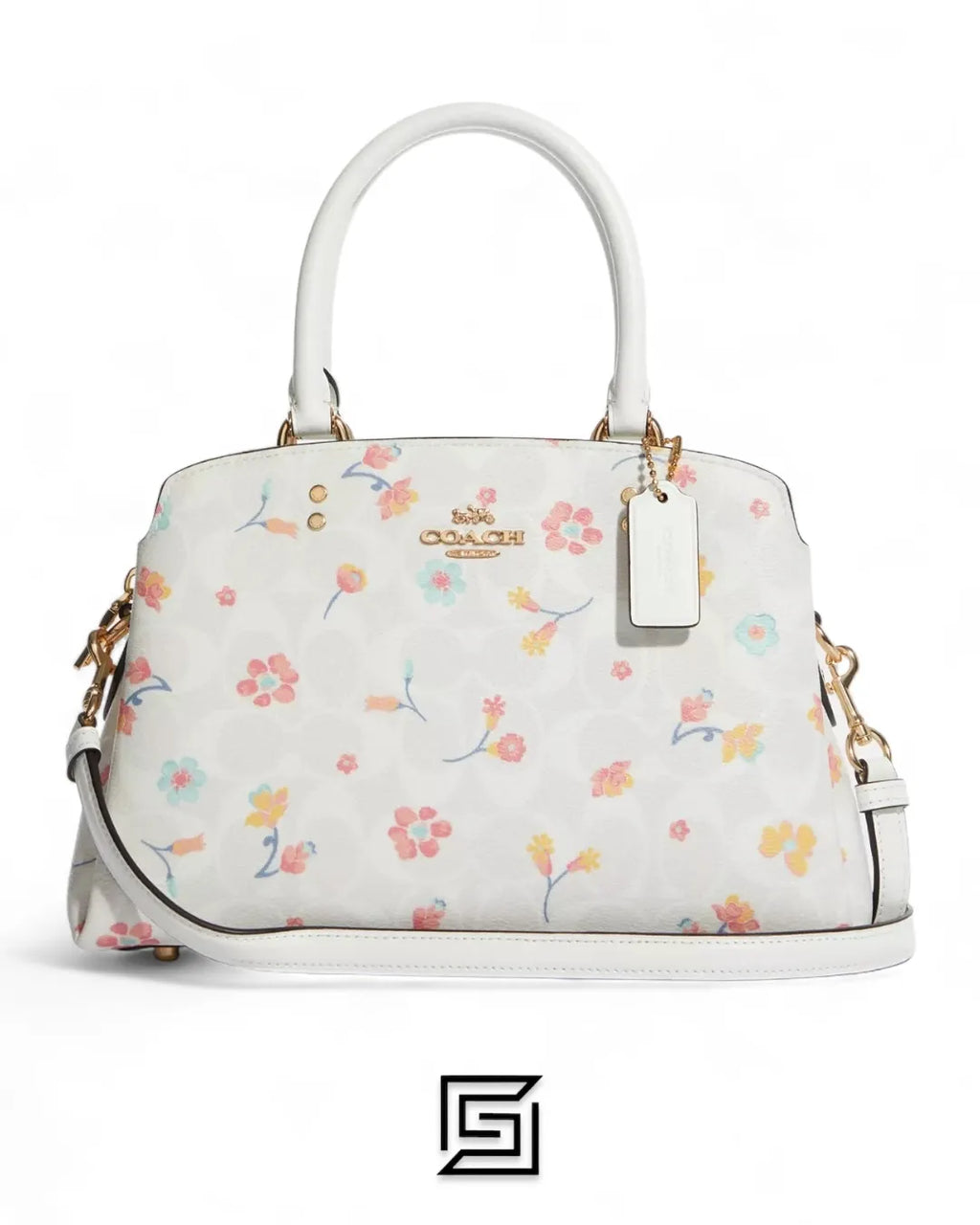 Coach leather Mini Lillie Carryall In Signature Canvas With Mystical Floral Print Style No. C8340