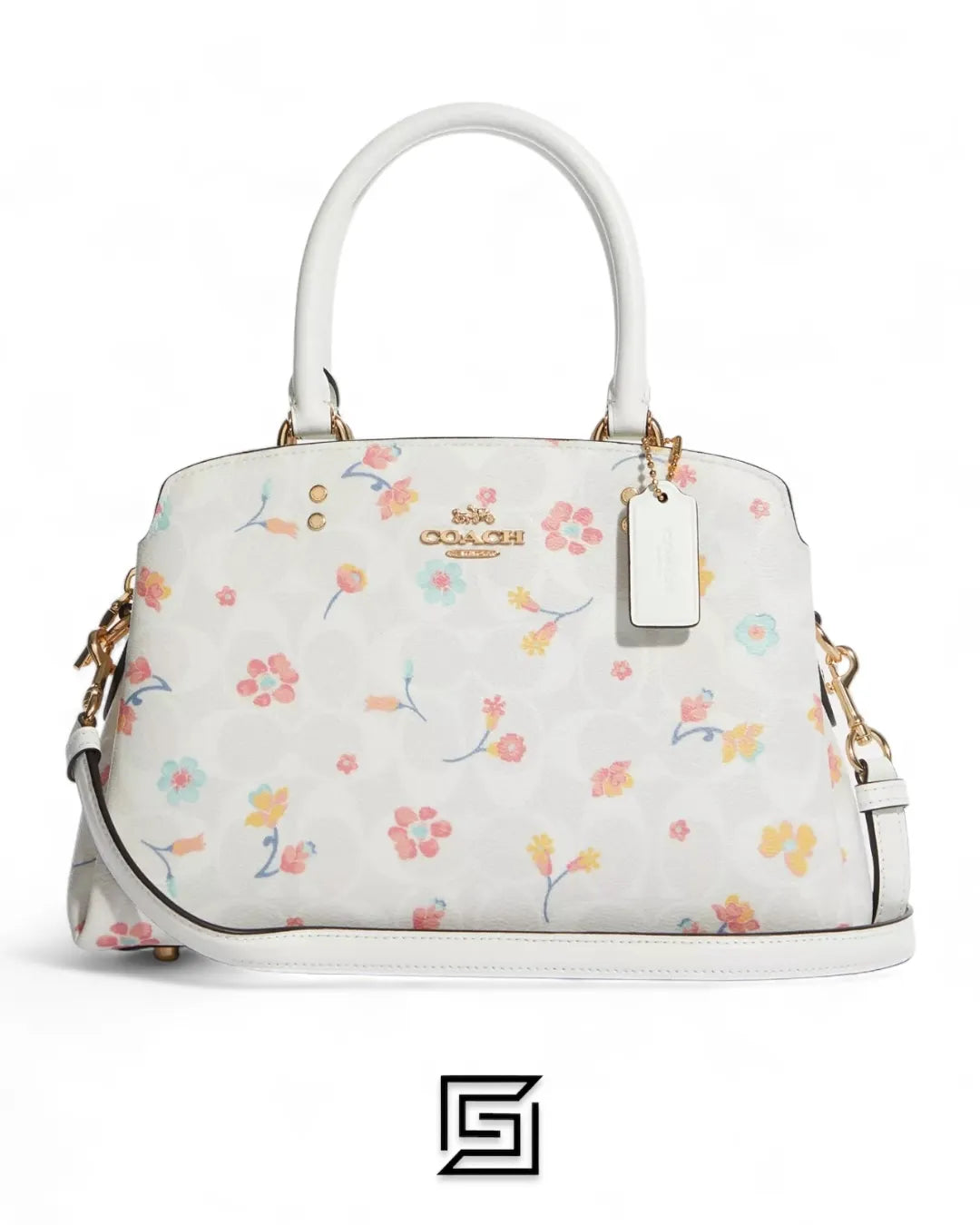 Coach leather Mini Lillie Carryall In Signature Canvas With Mystical Floral Print Style No. C8340