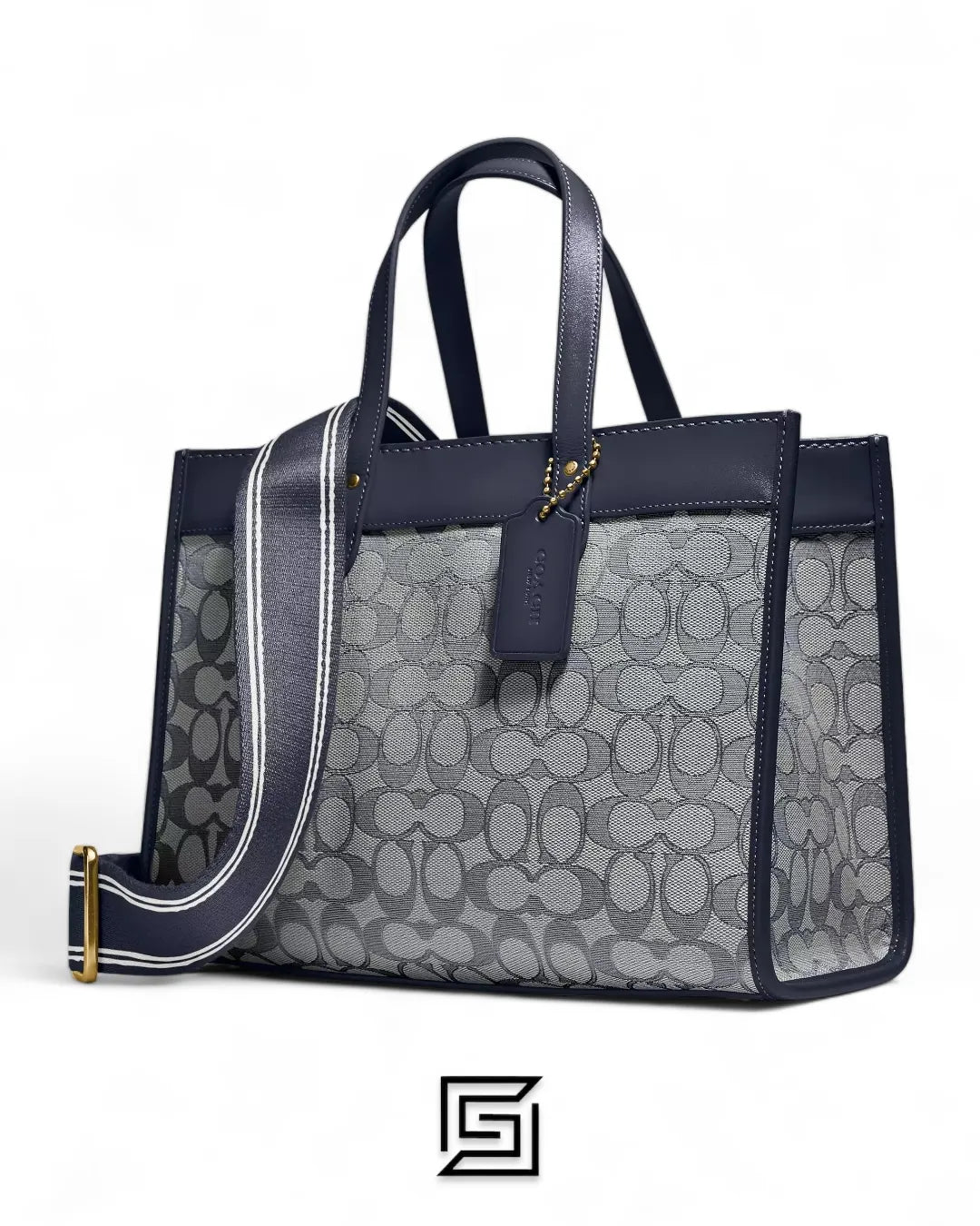 Coach leather Field Tote 30 In Signature Jacquard C3282