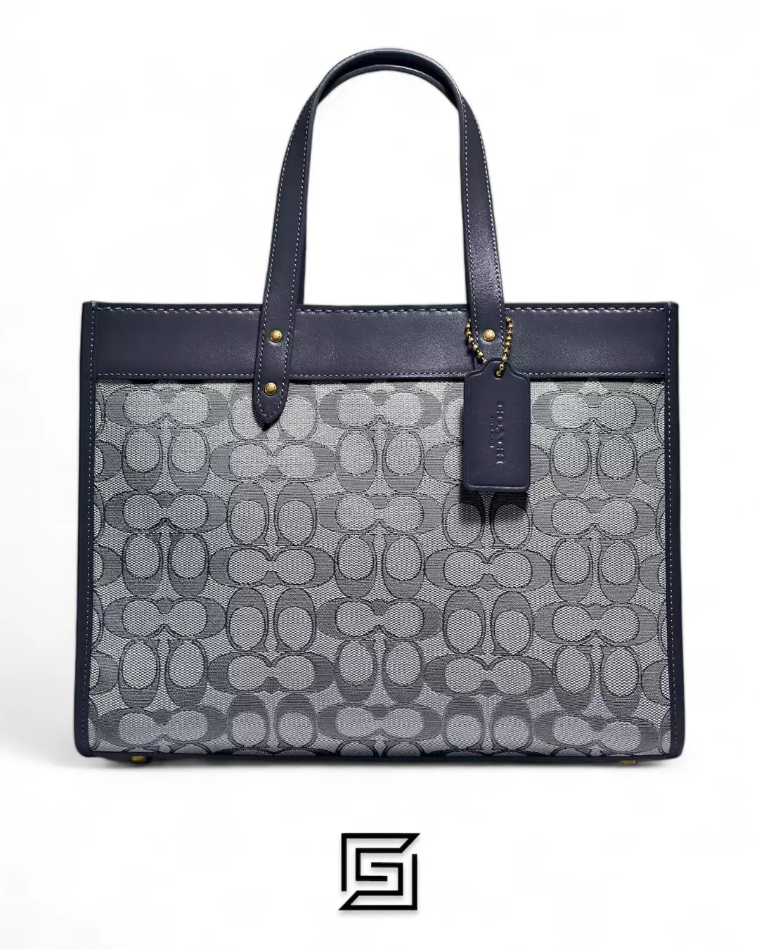 Coach leather Field Tote 30 In Signature Jacquard C3282
