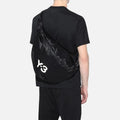 Y-3 leather SNEAKER SHOULDER BAG IN BLACK FH9251