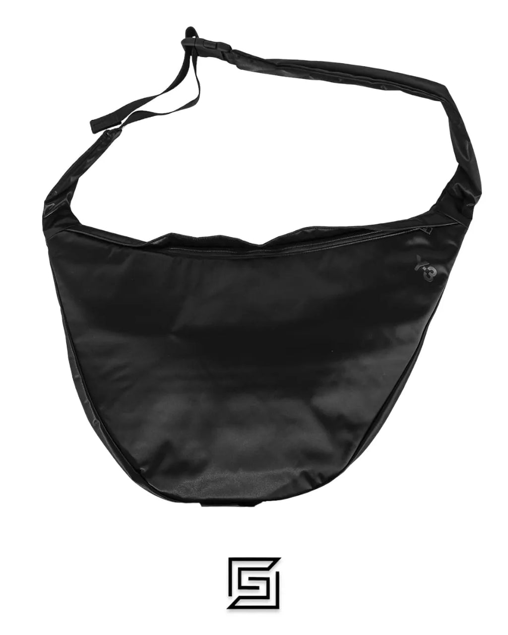 Y-3 leather SNEAKER SHOULDER BAG IN BLACK FH9251