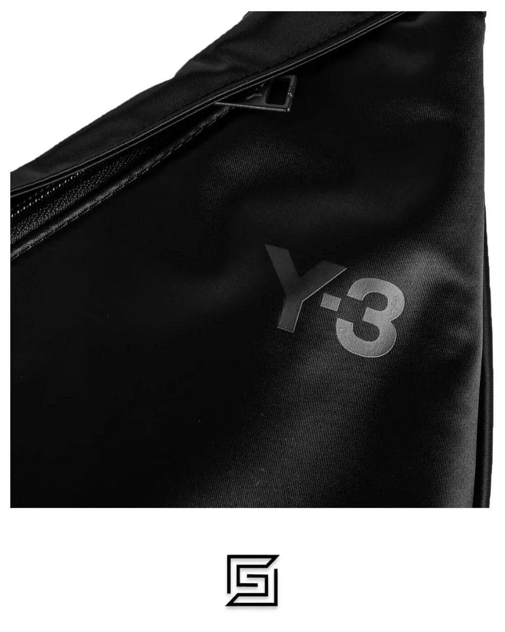 Y-3 leather SNEAKER SHOULDER BAG IN BLACK FH9251