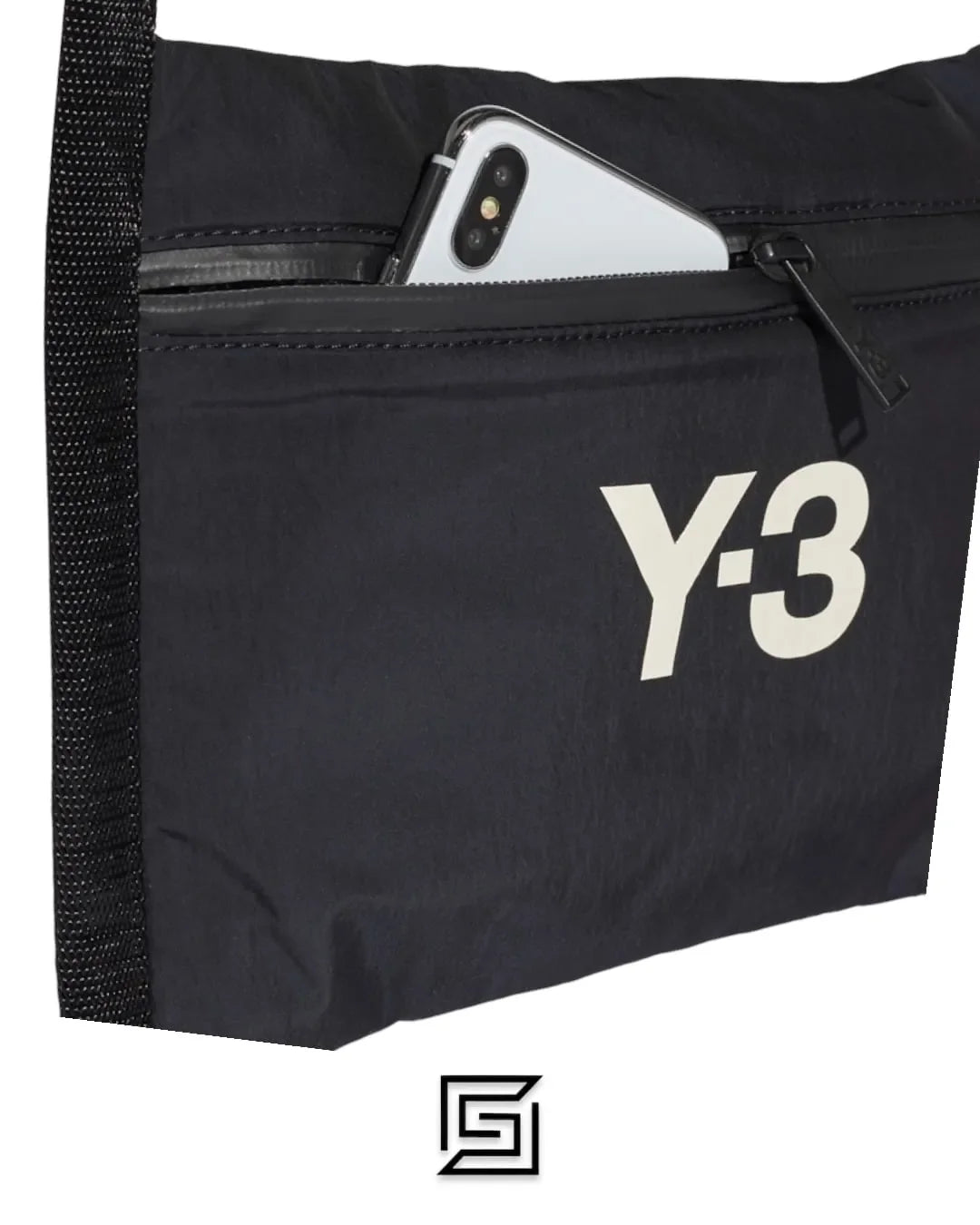 leather Y-3 Black CH3 Sacoche Messenger Bag