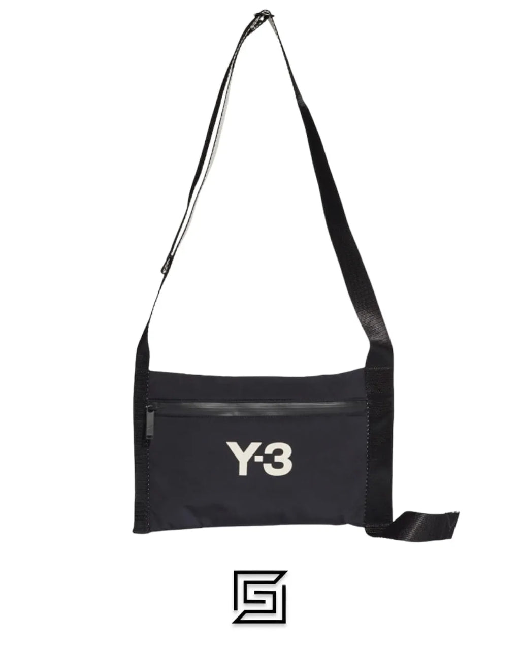 حقيبة ساعي جلد Y-3 سوداء CH3 ساكوش