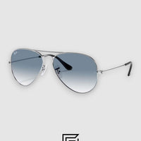 نظارات شمسية راي بان RB3044 AVIATOR SMALL 52 للجنسين - فضي ورمادي