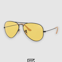 نظارة شمسية راي بان RB3025 AVIATOR LARGE 58 للجنسين - لون مدفعي_أصفر