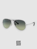 Ray Ban RB3025 AVIATOR LARGE 58 Sunglasses Unisex - silver_green