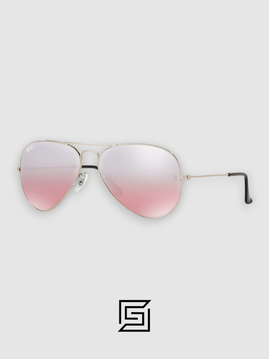 نظارة راي بان شمسية للجنسين RB3025 AVIATOR LARGE 58 - فضي_وردي