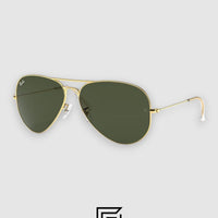 نظارة راي بان شمسية RB3025 AVIATOR LARGE 58 للجنسين - ذهبي-G15