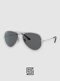 نظارة راي بان شمسية RB3025 AVIATOR LARGE 58 للجنسين - لون الجنمتال