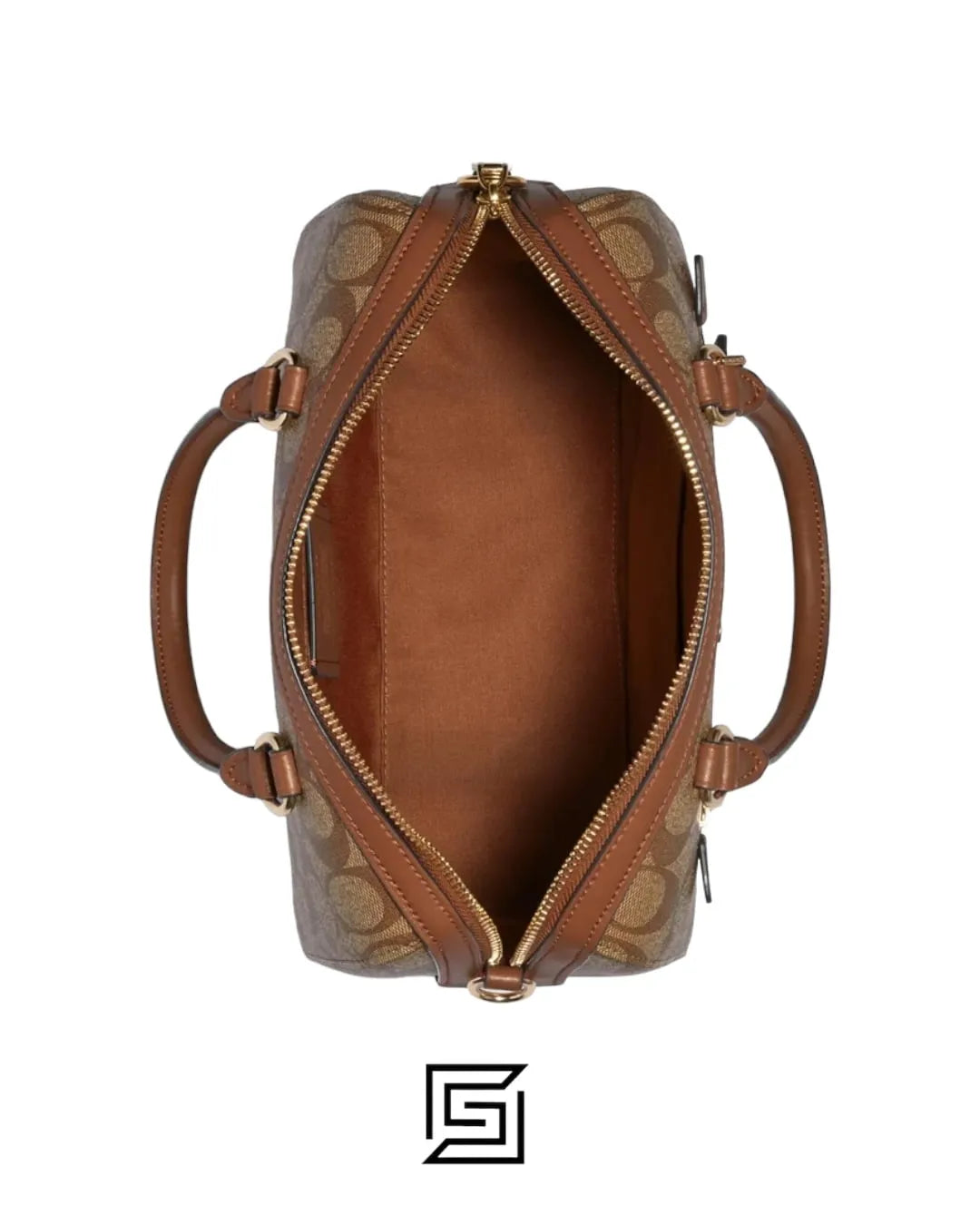 Coach leather Rowan Satchel In Signature Canvas Style No. F83607 BROWN