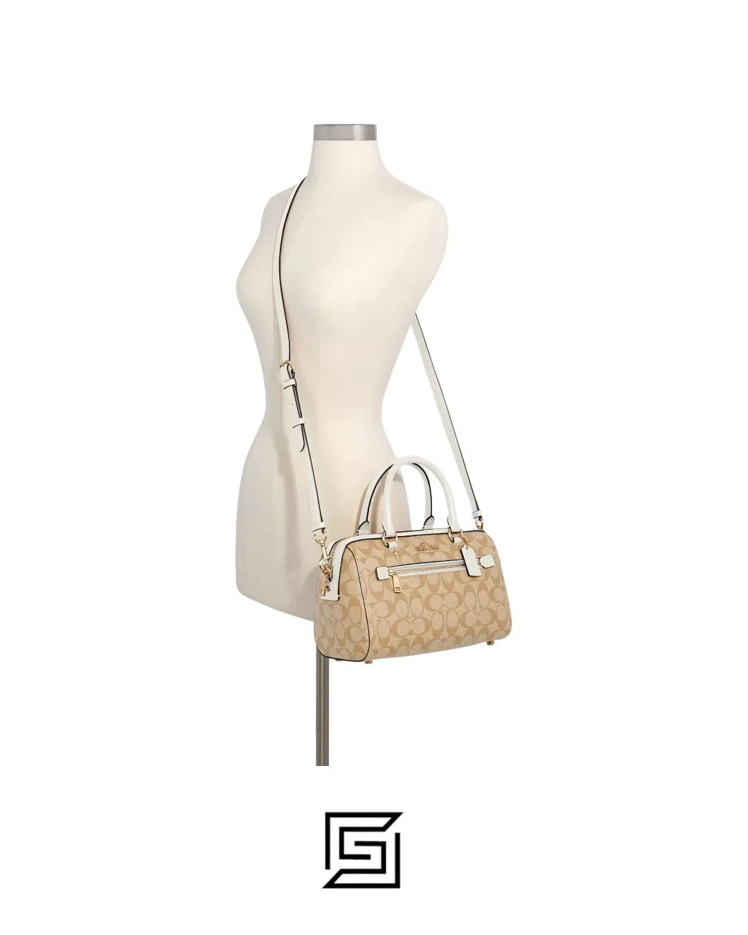Rowan Satchel In Signature Canvas Style No. F83607 LIGHT KHAKI