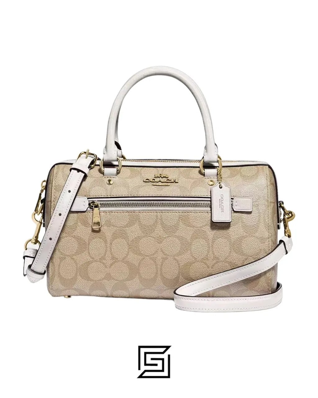 Rowan Satchel In Signature Canvas Style No. F83607 LIGHT KHAKI