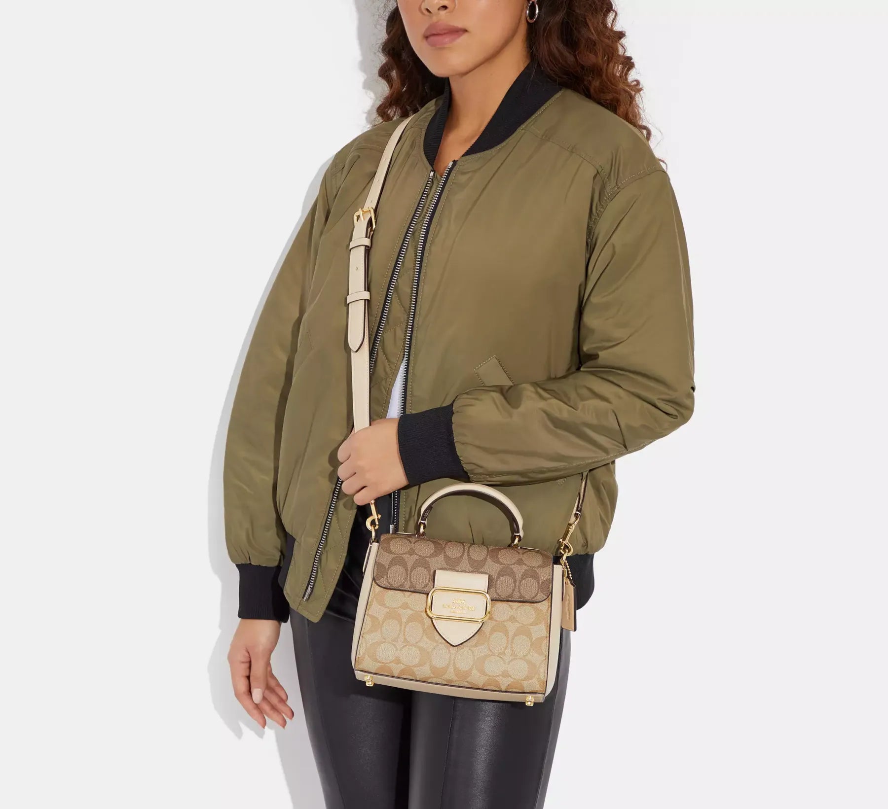 Morgan Top Handle Satchel Bag In Blocked Signature Canvas CH314