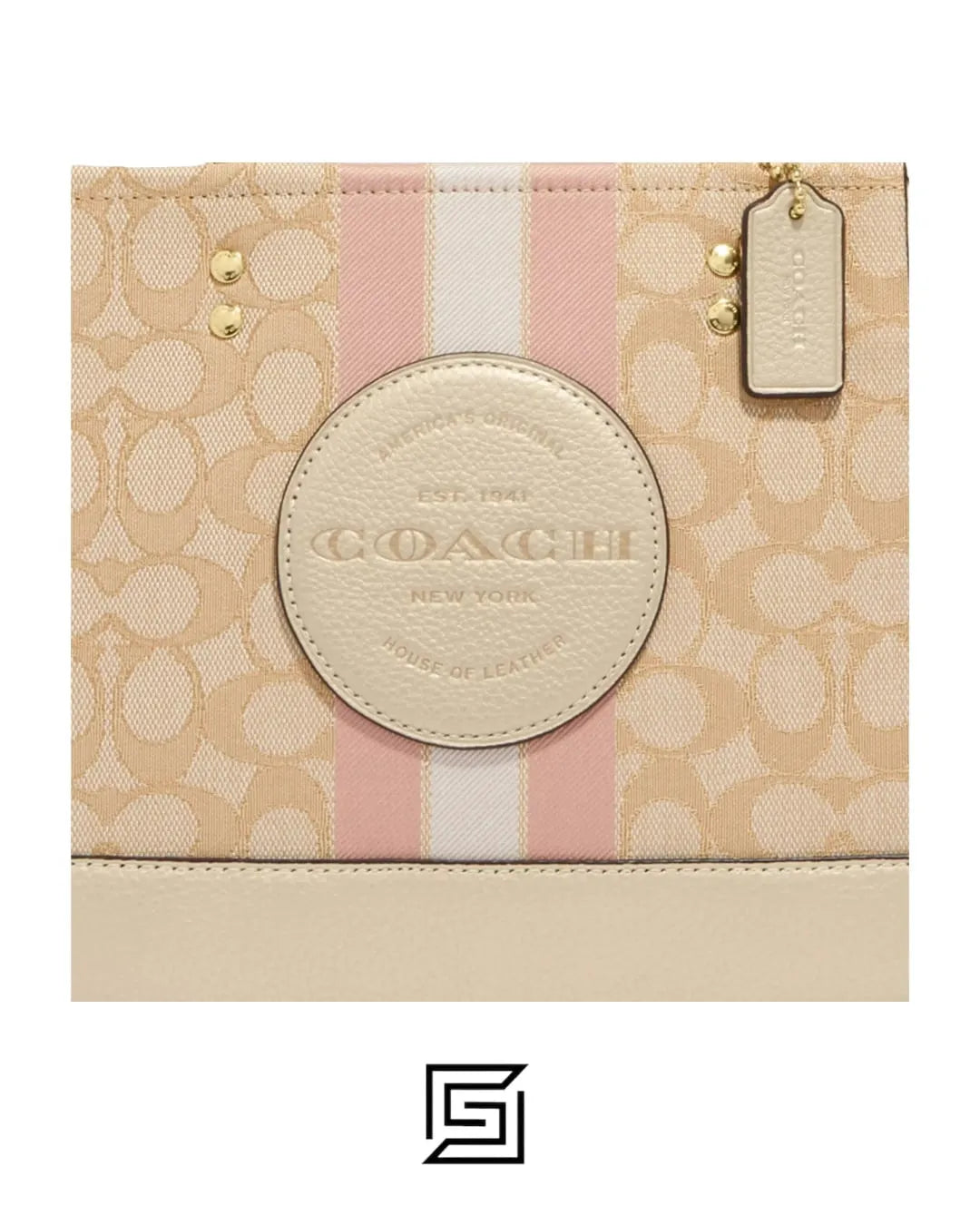 Dempsey Tote 22 In Signature Jacquard With Stripe And Coach Patch Style No. C8417 Small