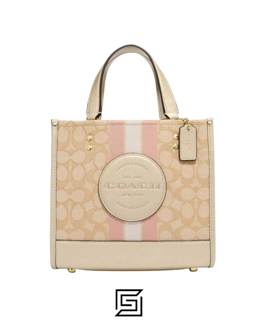 Dempsey Tote 22 In Signature Jacquard With Stripe And Coach Patch Style No. C8417 Small