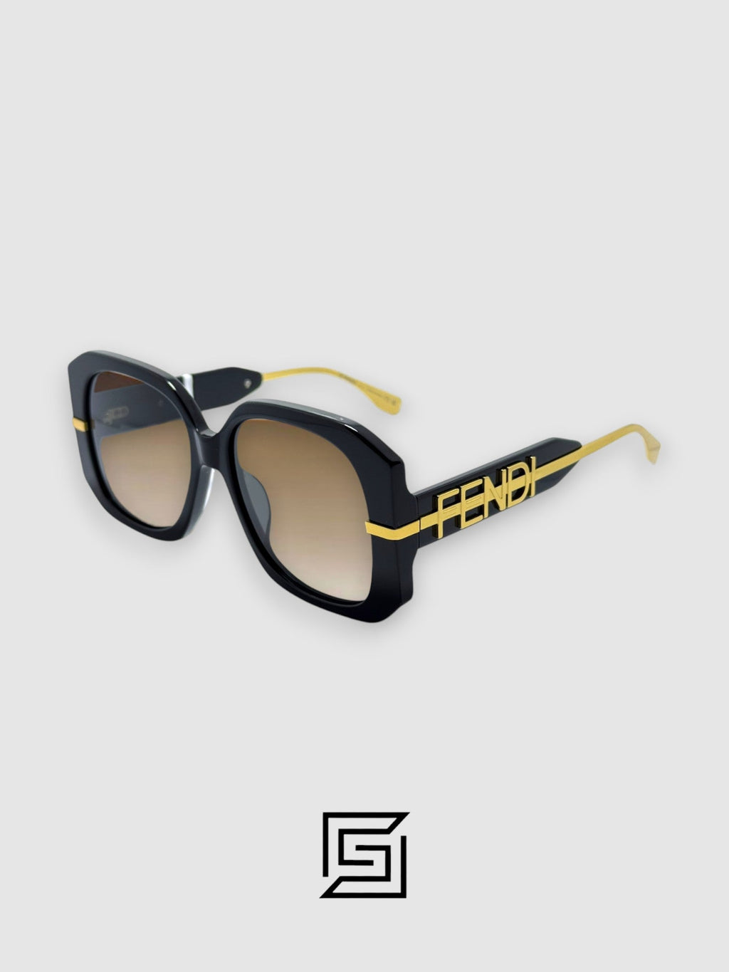 FENDI FE40065 نظارة شمسية نسائية - عسلي