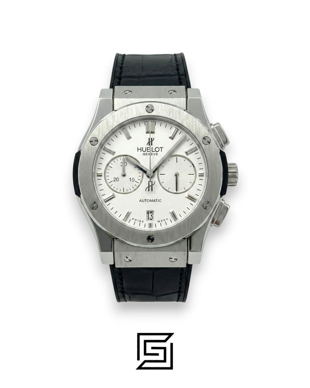 Hublot Classic Fusion أبيض – إطار فضي – حركة كوارتز يابانية – سوار مطاطي