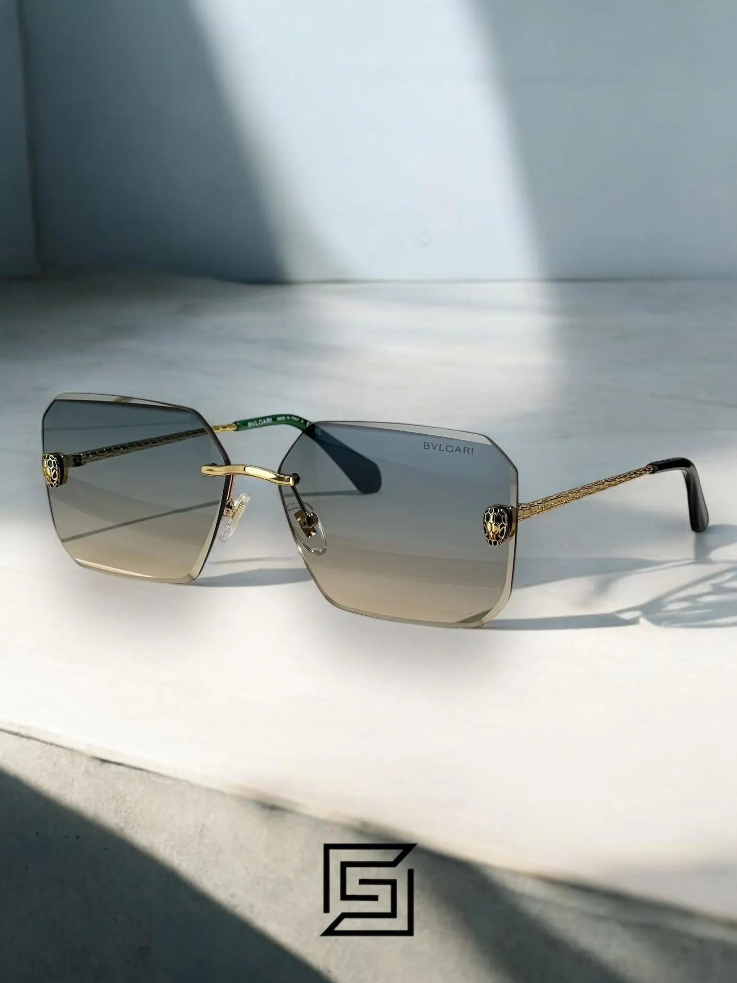 نظارة شمسية BVLGARI BV40026 للنساء - ذهبي-عدسات بألوان متعددة