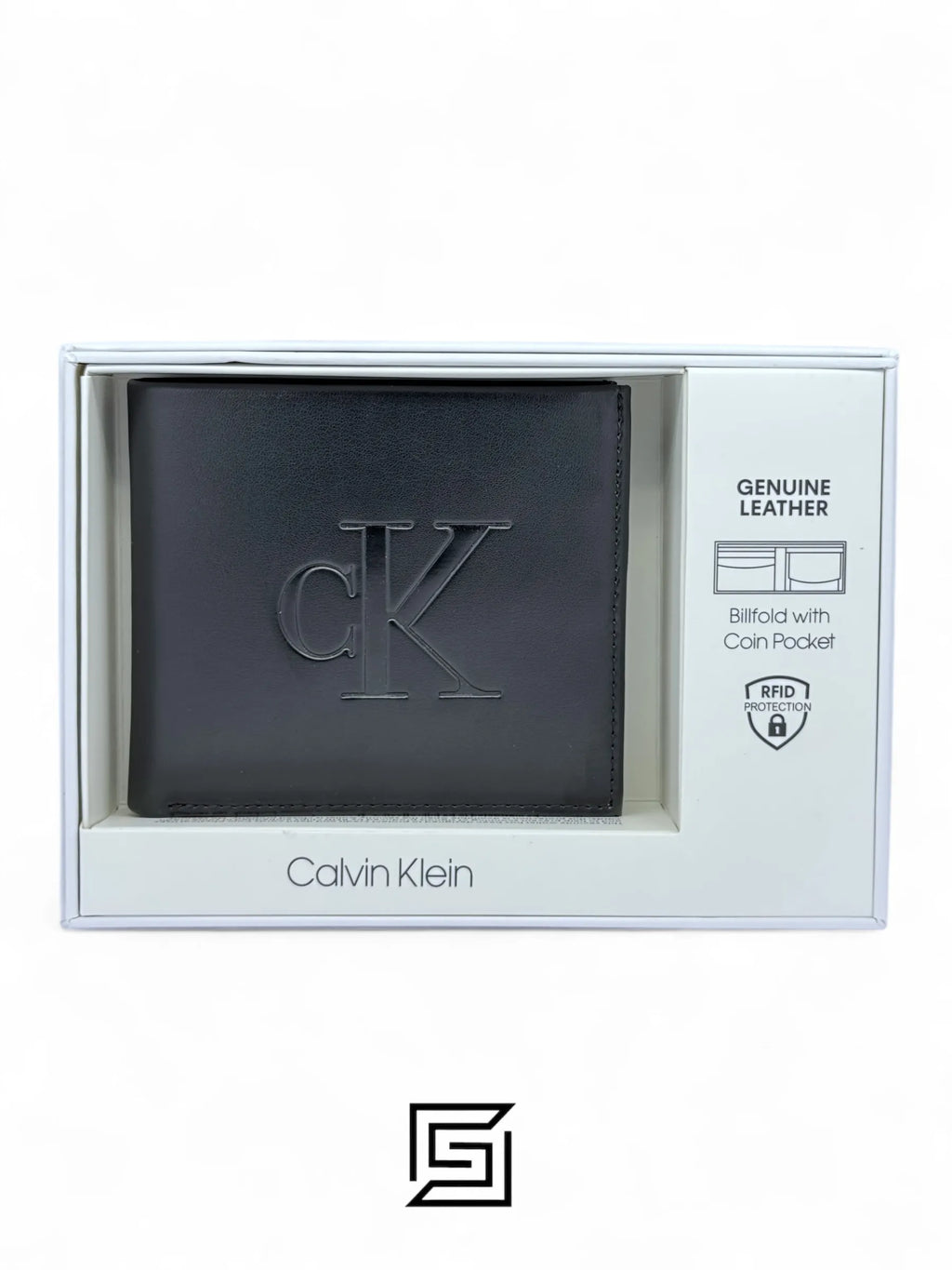 Calvin Klein CK SINGLE WALLET LOGO INSIDE LEATHER CK BIG BOX/BLACK
