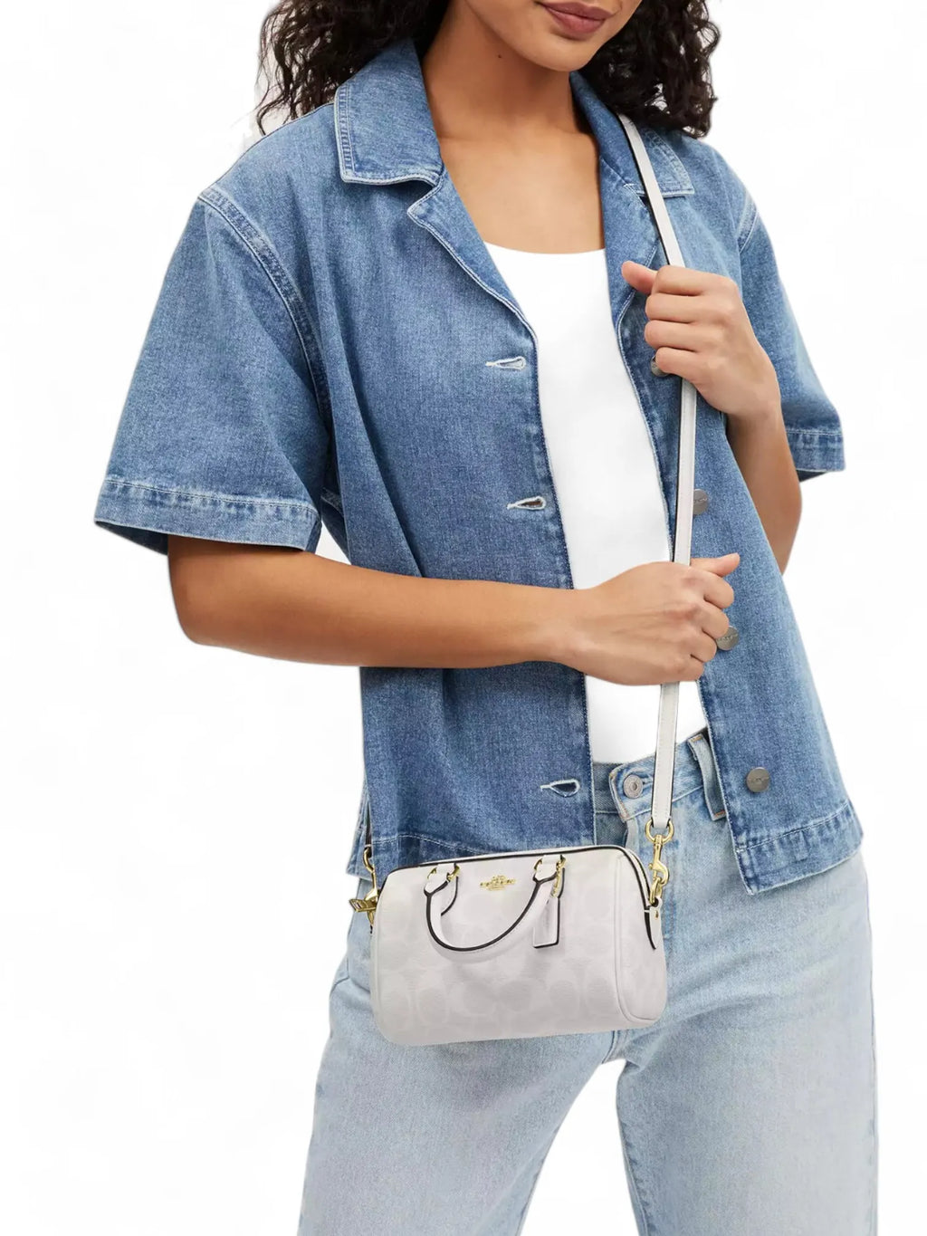 Coach leather Mini Rowan Crossbody In Signature Canvas CS183