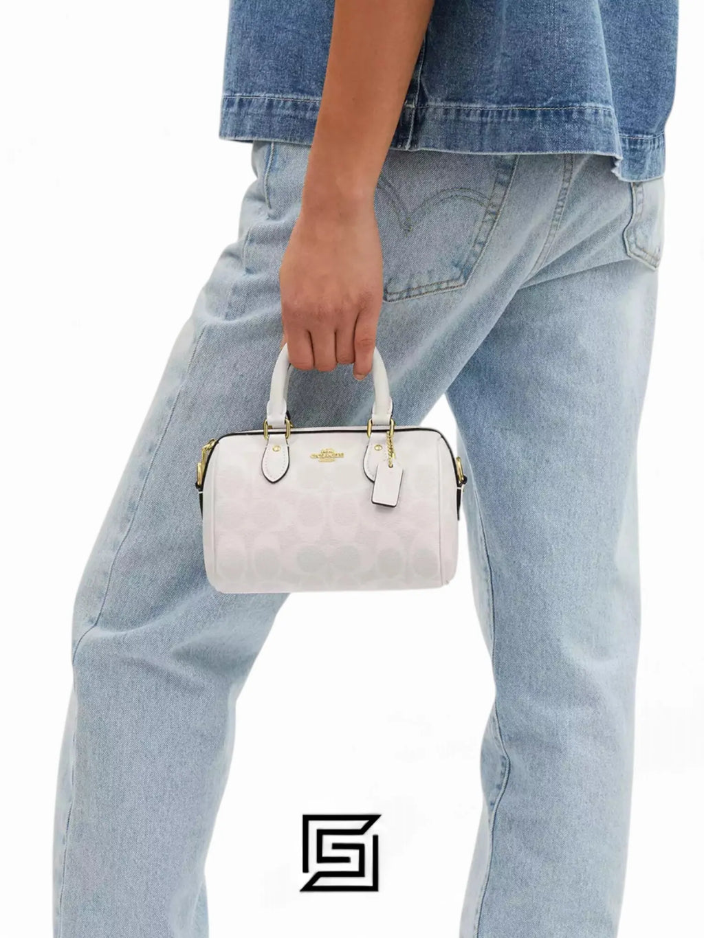 Coach leather Mini Rowan Crossbody In Signature Canvas CS183