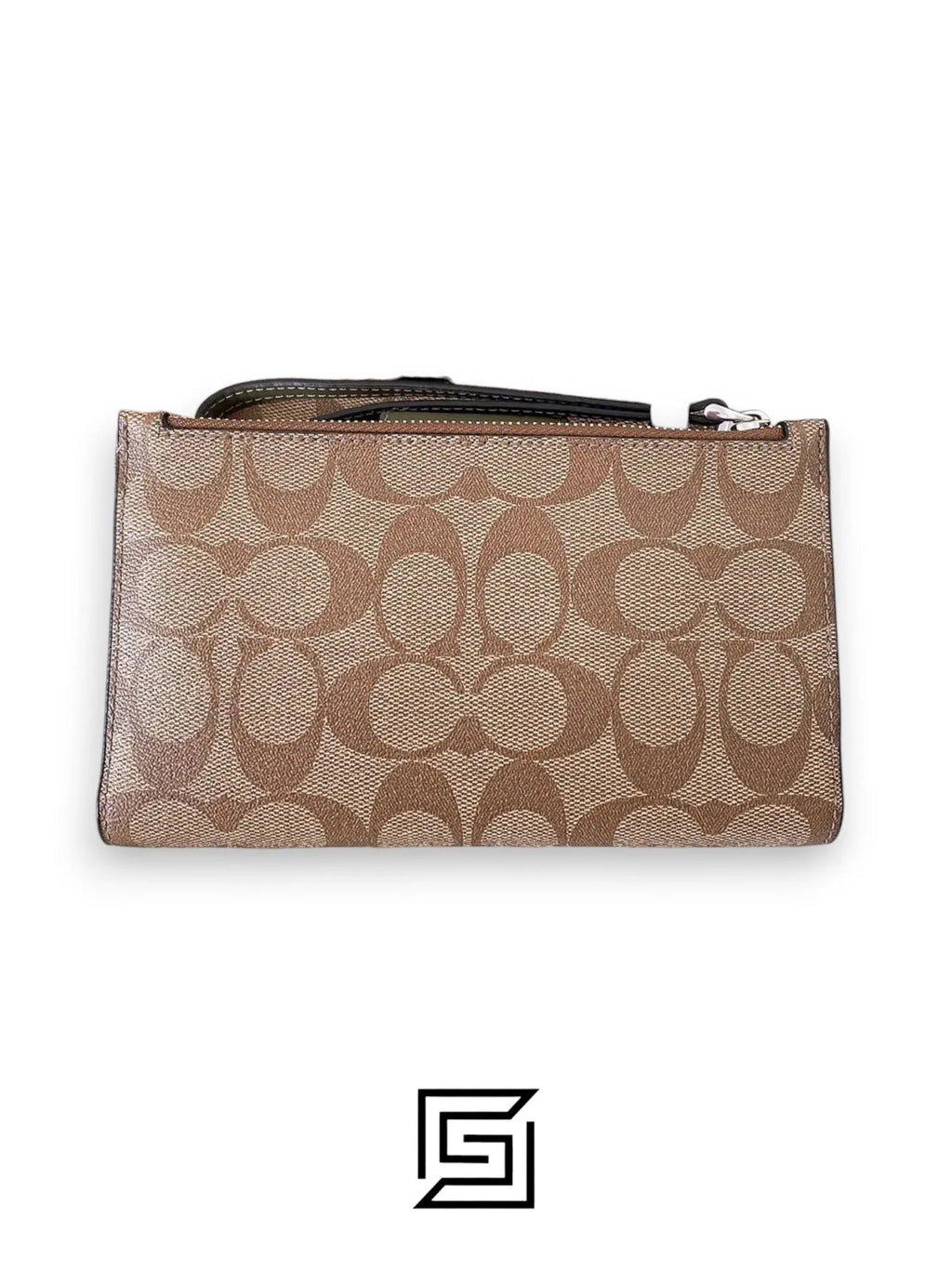 Phone Wallet In Colorblock Signature Canvas Brown x Green Style No. C2874