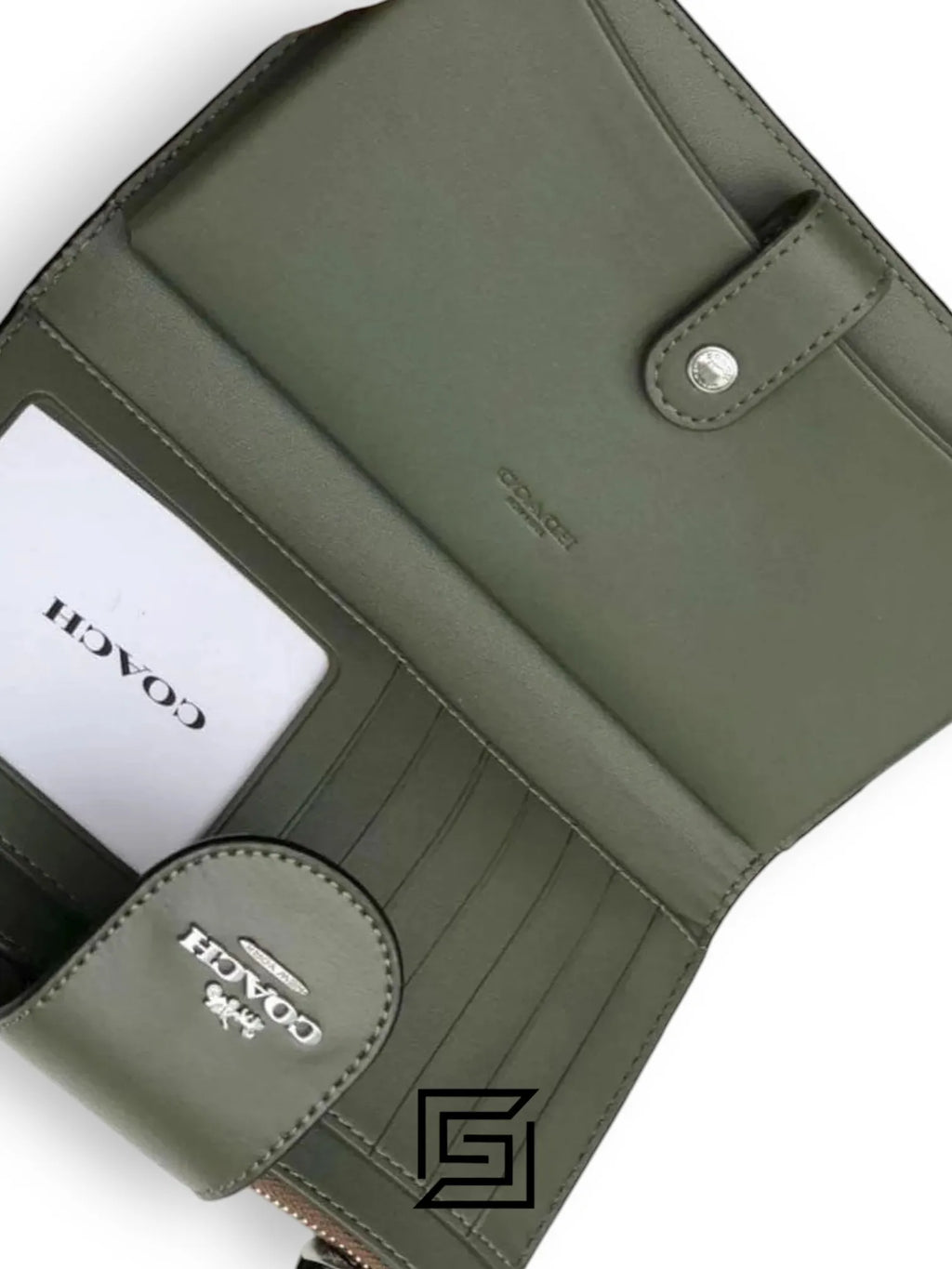 Phone Wallet In Colorblock Signature Canvas Brown x Green Style No. C2874