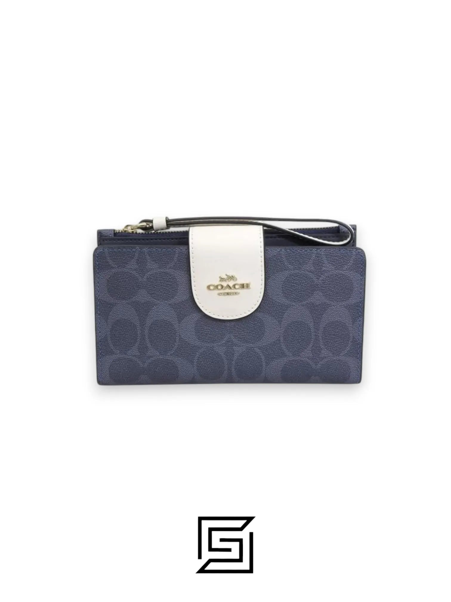 Coach Phone Wallet In Colorblock Signature Grey x White Style No. C2874