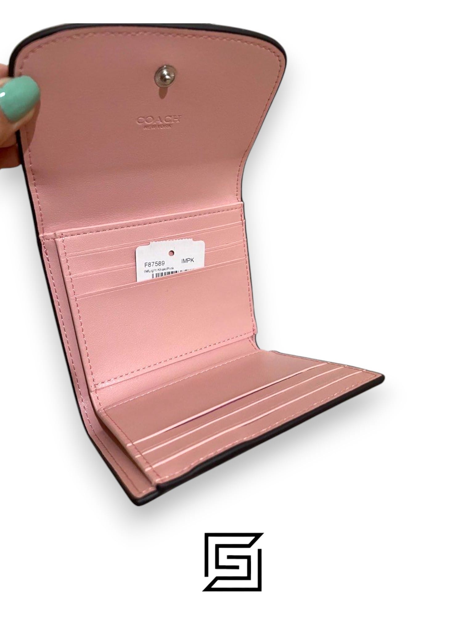 Small Wallet In Signature Canvas Style No. F87589 Pink