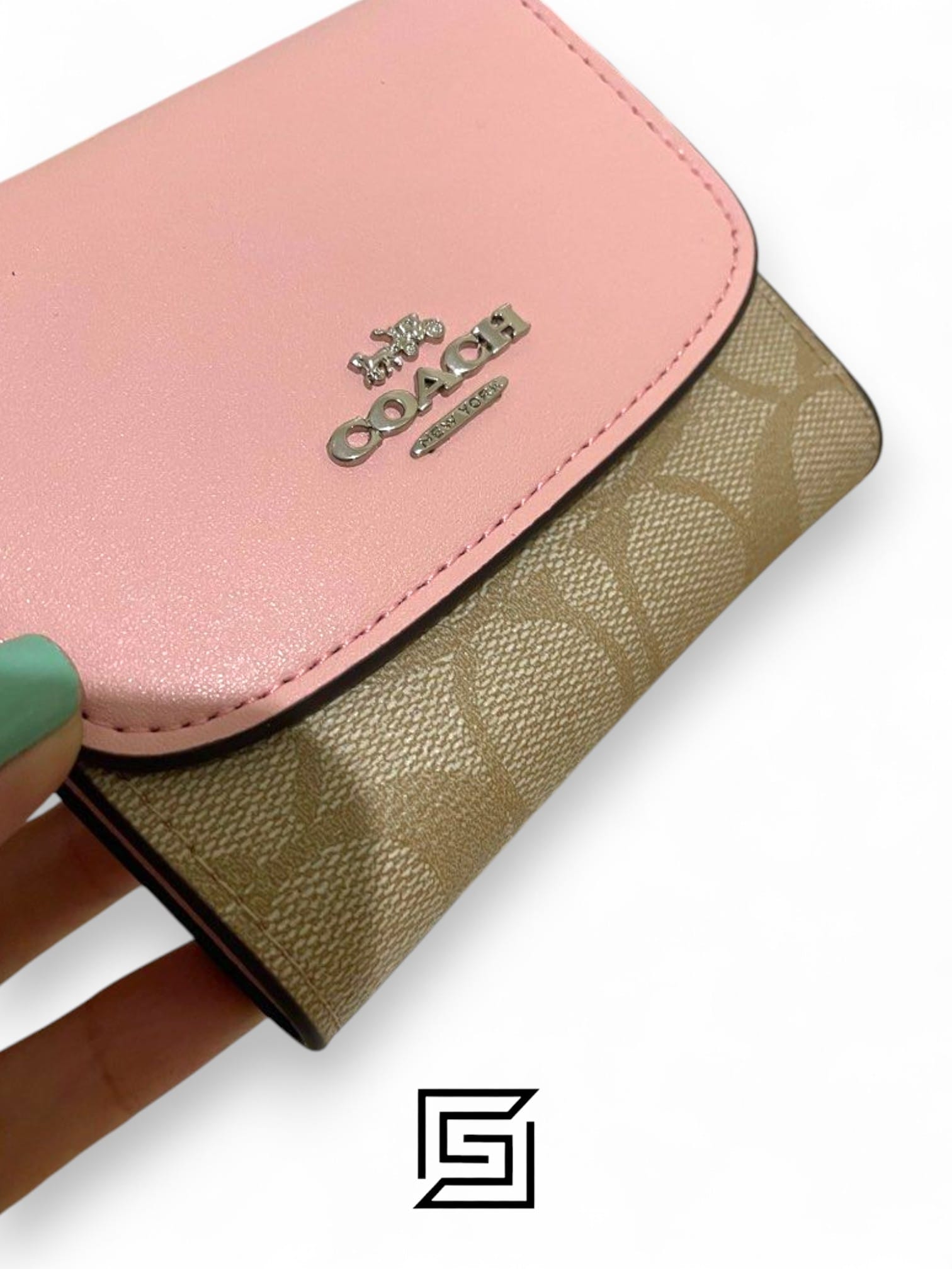 Small Wallet In Signature Canvas Style No. F87589 Pink