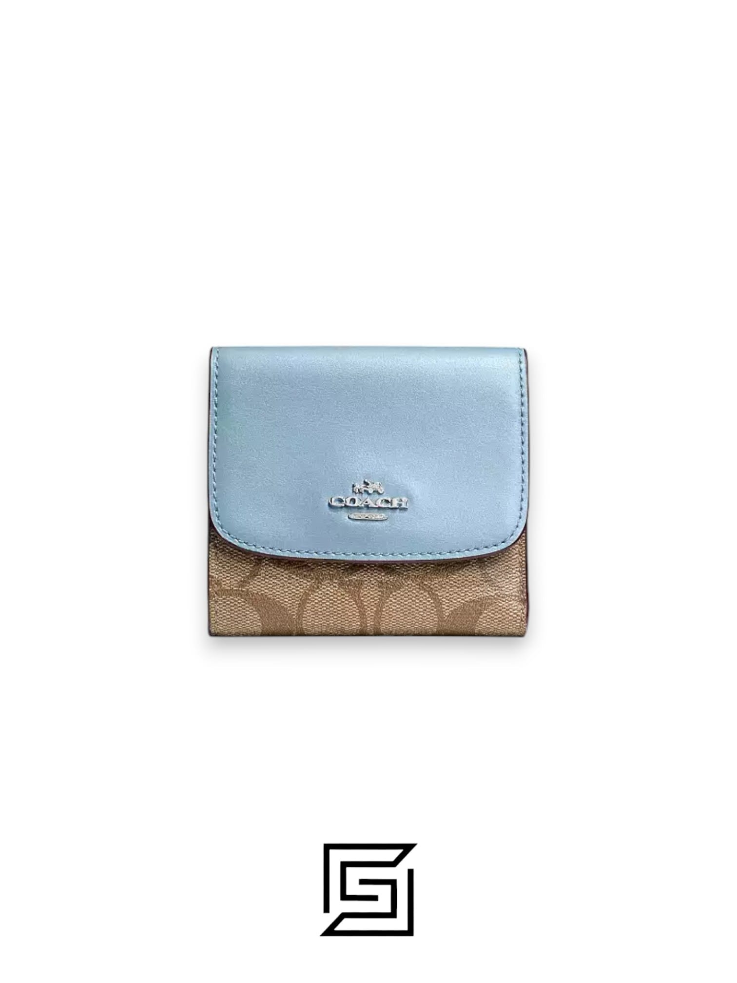 Small Wallet In Signature Canvas Style No. F87589 Blue