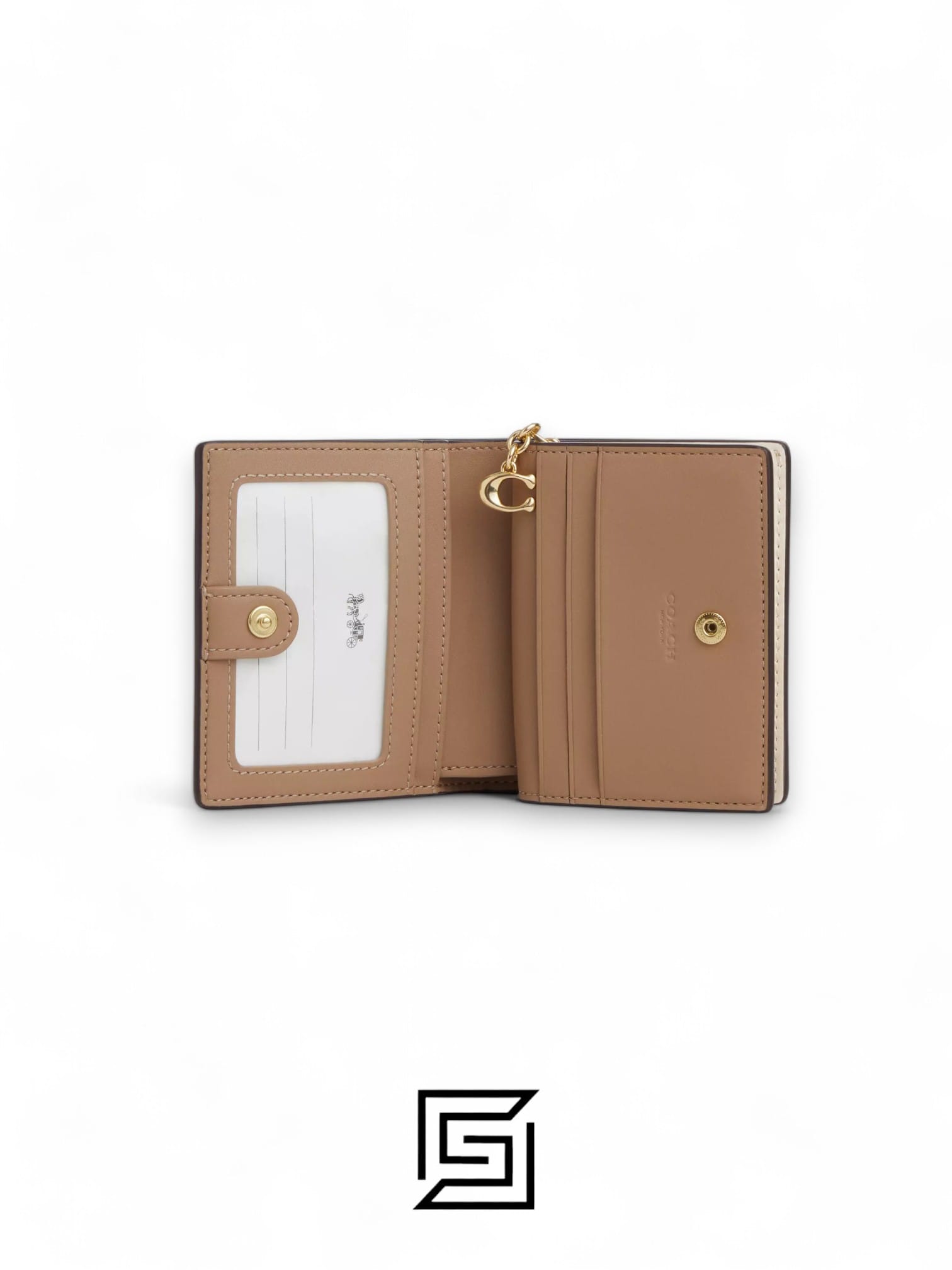 Snap Wallet In Signature Canvas With Heart Print Style No. CQ145
