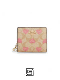 Snap Wallet In Signature Canvas With Heart Print Style No. CQ145