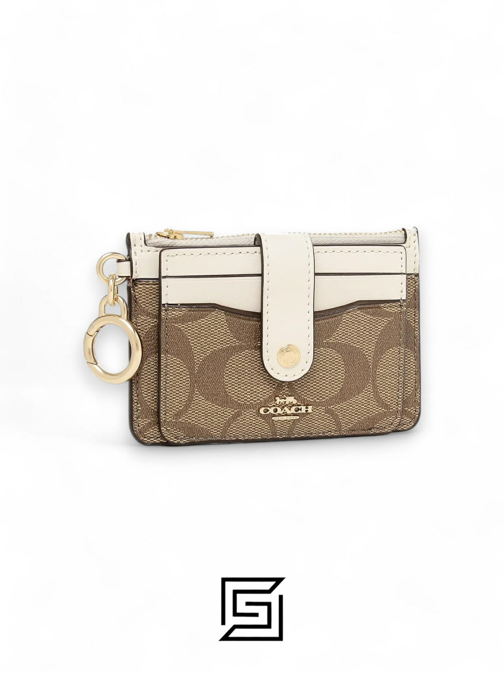 Attachment Card Case In Signature Canvas C7398 KHAKI