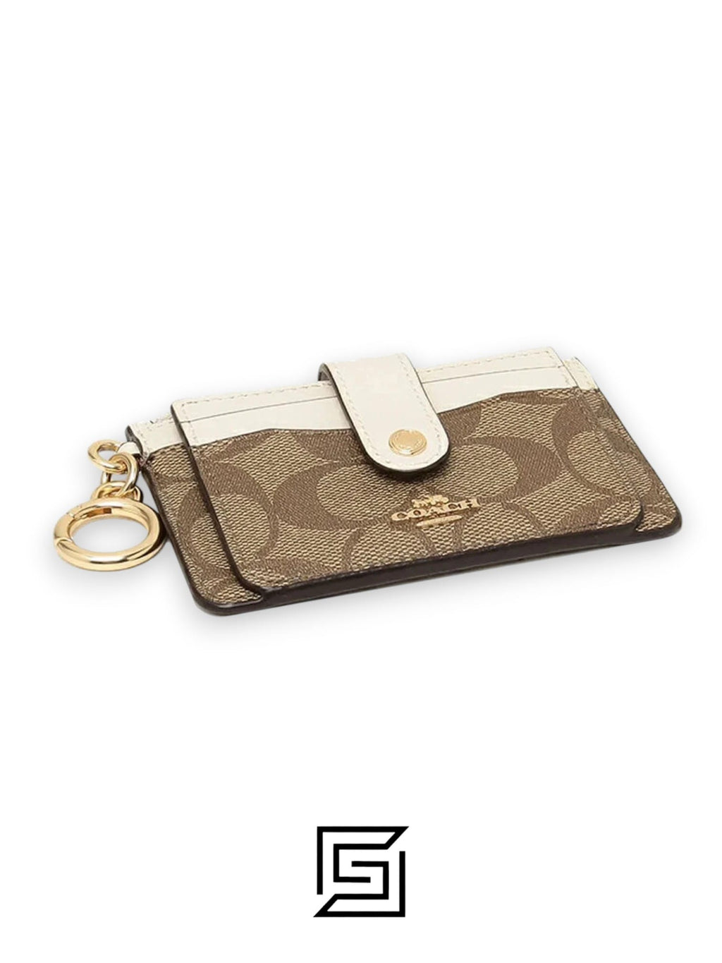 Attachment Card Case In Signature Canvas C7398 KHAKI