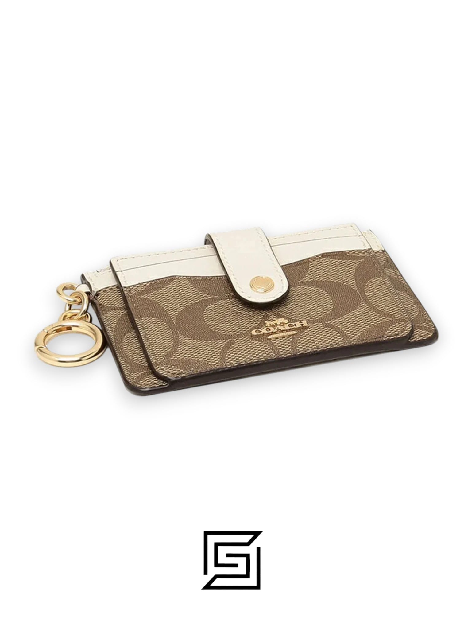 Attachment Card Case In Signature Canvas C7398 KHAKI
